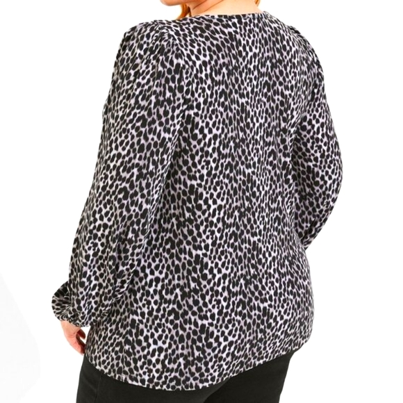 ❤️NWT VINTAGE TORRID TOP - CHEETAH ANIMAL PRINT BLOUSE - PUFF SLEEVE - PLUS SIZE - Picture 3 of 13